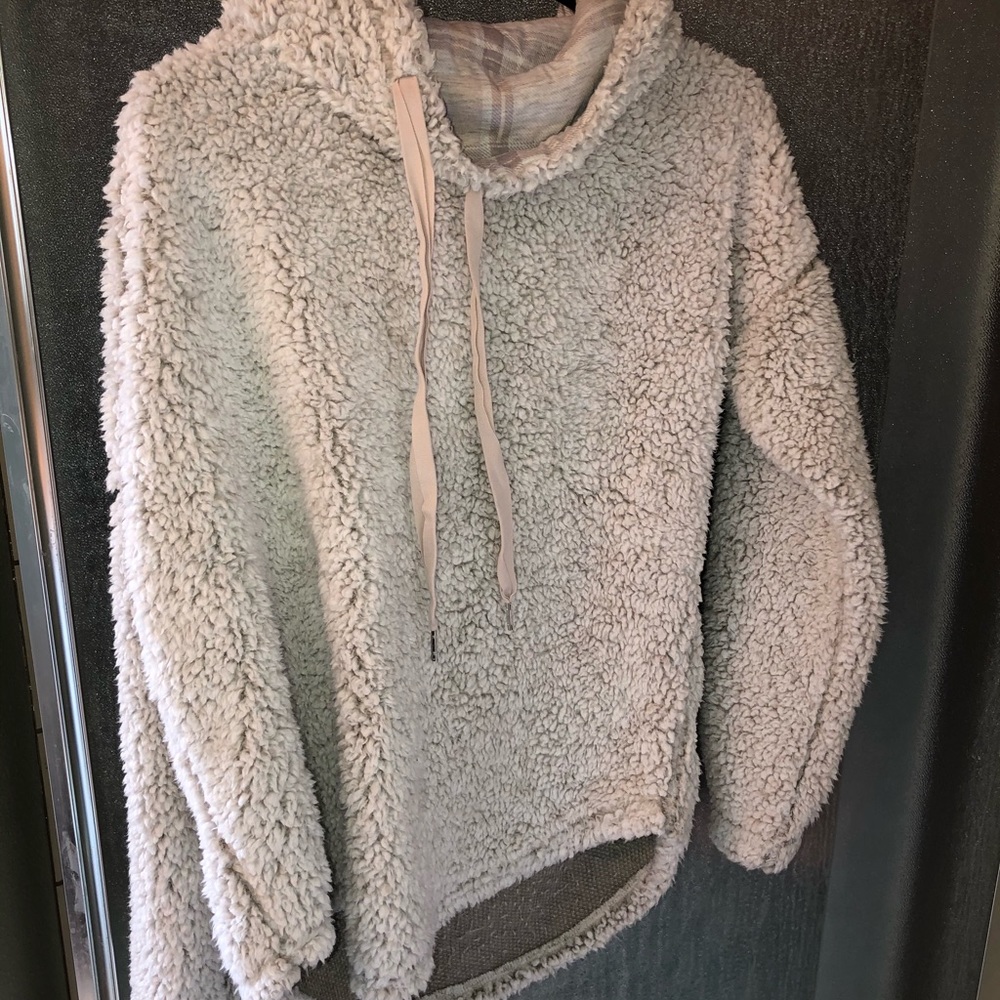 off white fuzzy sweater
